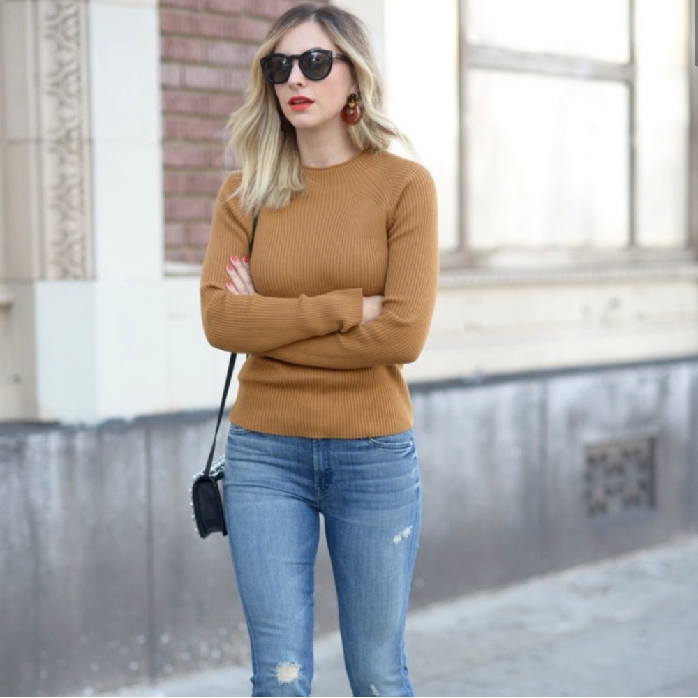 Won Hundred | Vega Mock Neck Ribbed Sweater